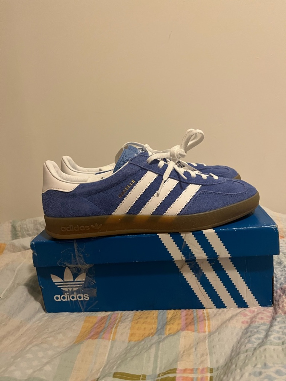 adidas Gazelle indoor Suede Sneaker - Blue/White